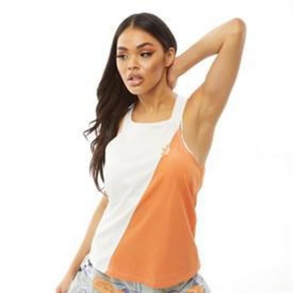 adidas Adicolor Sliced Trefoil Racer Back Tank Top - Picture 1 of 4